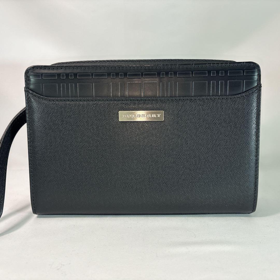 【美品】BURBERRY バーバリー レザー セカンドバッグ クラッチバッグバッグ