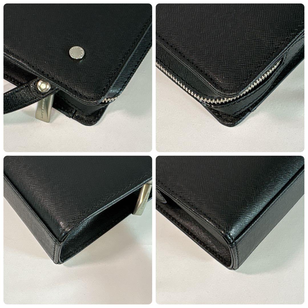【美品】BURBERRY バーバリー レザー セカンドバッグ クラッチバッグ
