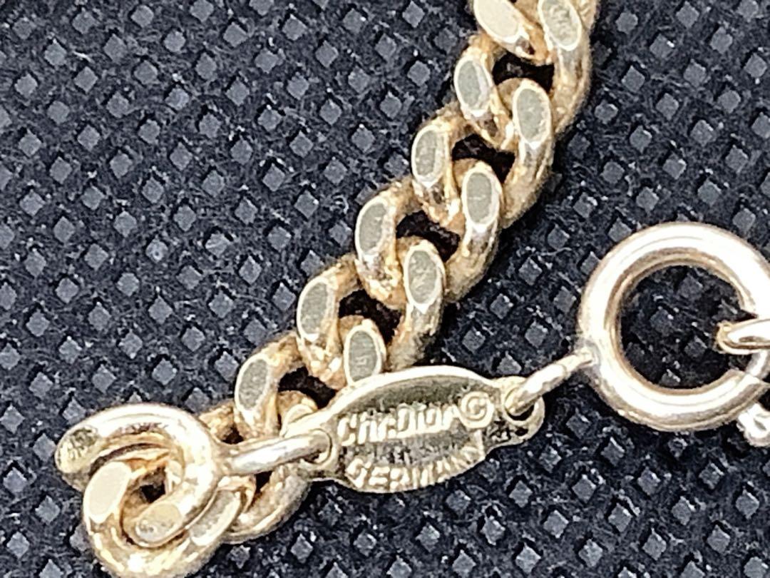 Dior ゴールド喜平チェーンロゴネックレス【240】