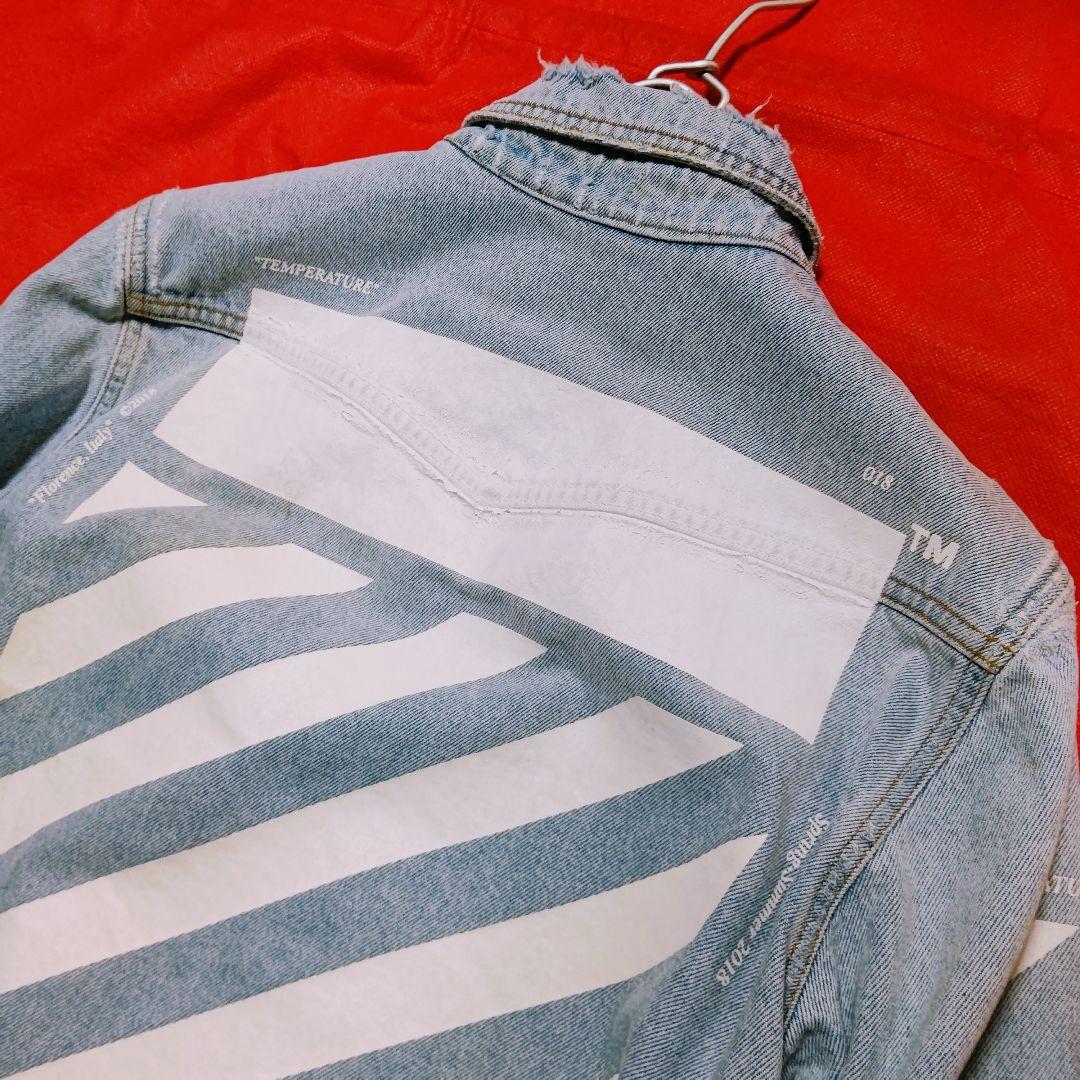 値下【希少・人気モデル】OFF-WHITE デニムシャツ ダメージ加工 ペイント 値下【希少・人気モデル】OFF-WHITE デニムシャツ ダメージ加工