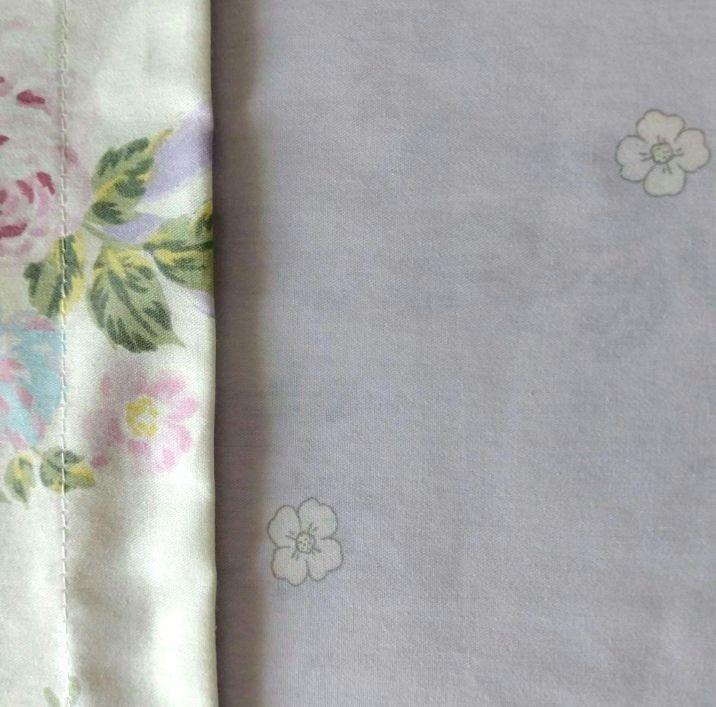 新品★ピンク薔薇パープルリボン綿100%シングル掛け布団カバー枕カバーシーツ３点