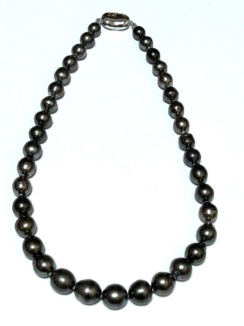 黒蝶真珠 ネックレス 約7.5mm～11.5mm バロック タヒチ真珠 南洋真珠