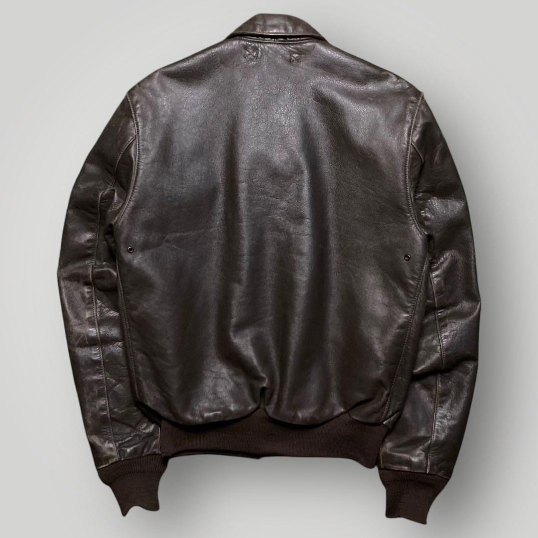 激レア VANSON ヴァンソン A-2 フライトレザージャケット ブラウン38