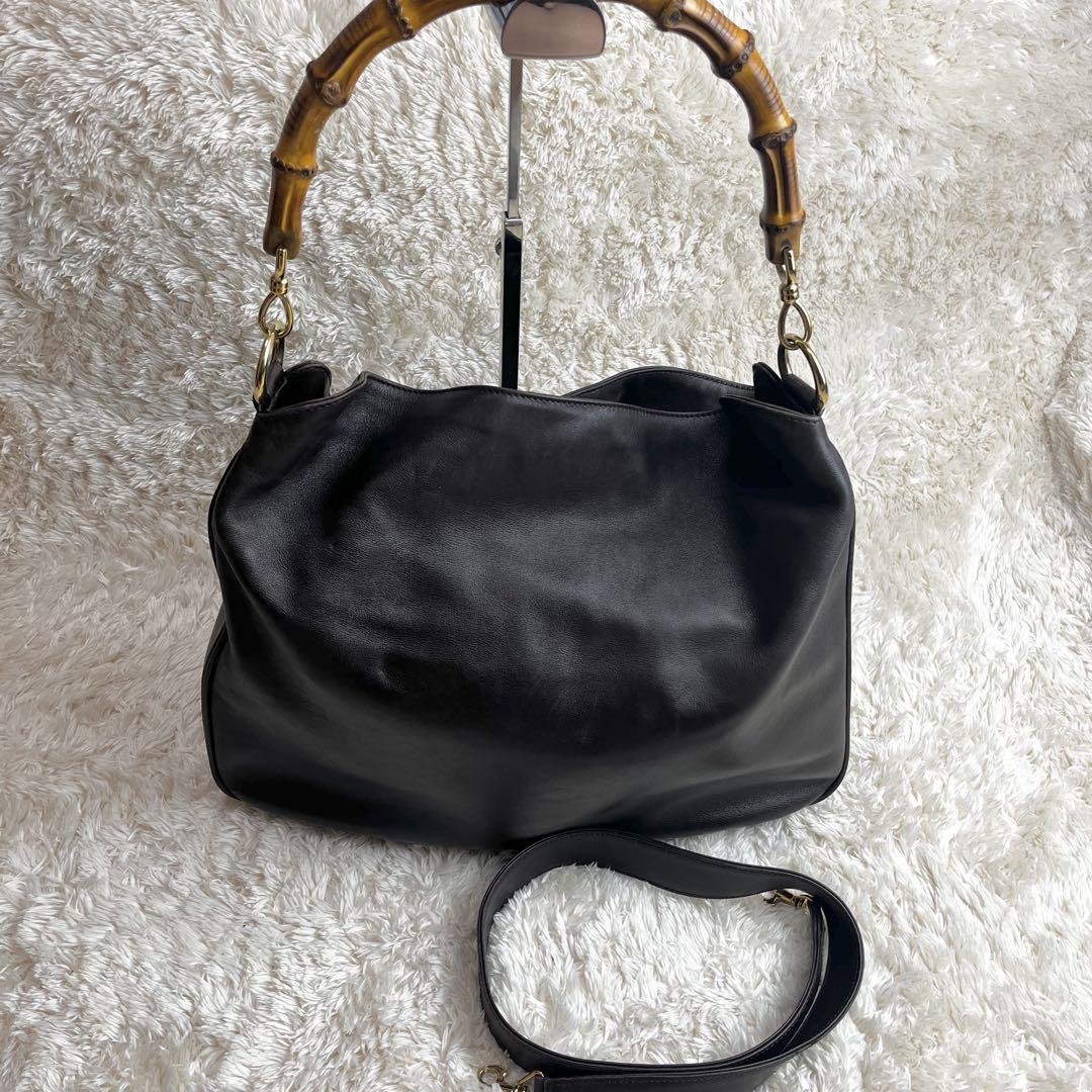 グッチ　GUCCI 2way ショルダー　ハンドバッグ　バンブー　外観美品　竹