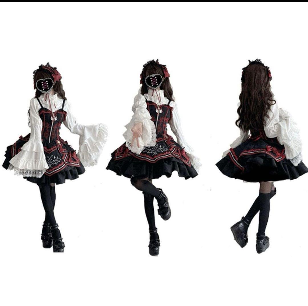 ゴシック小悪魔レッドブラックスカート ゴスロリamavel alice夢展望