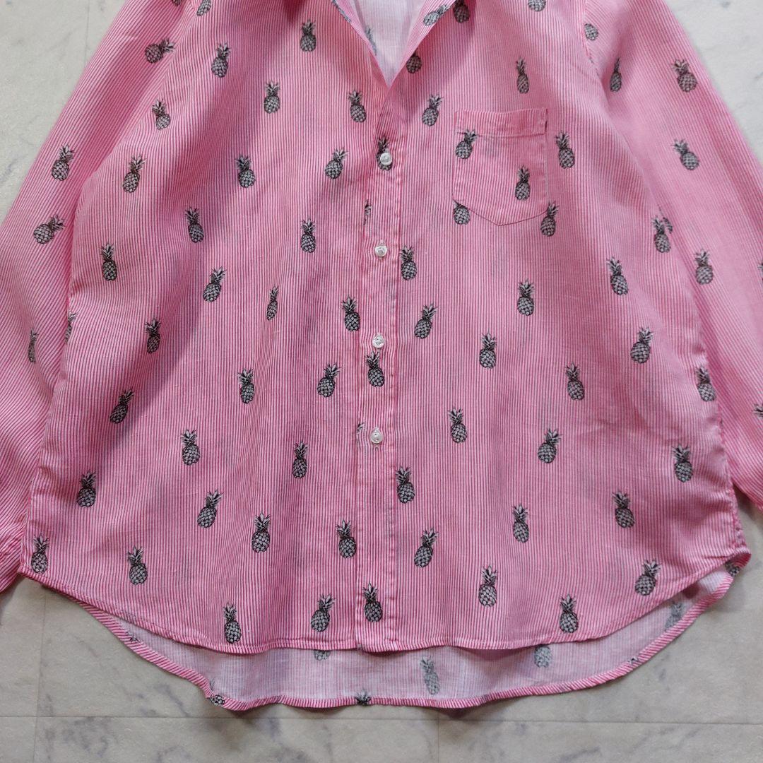 美品 L相当 フランクアンドアイリーン ストライプリネン