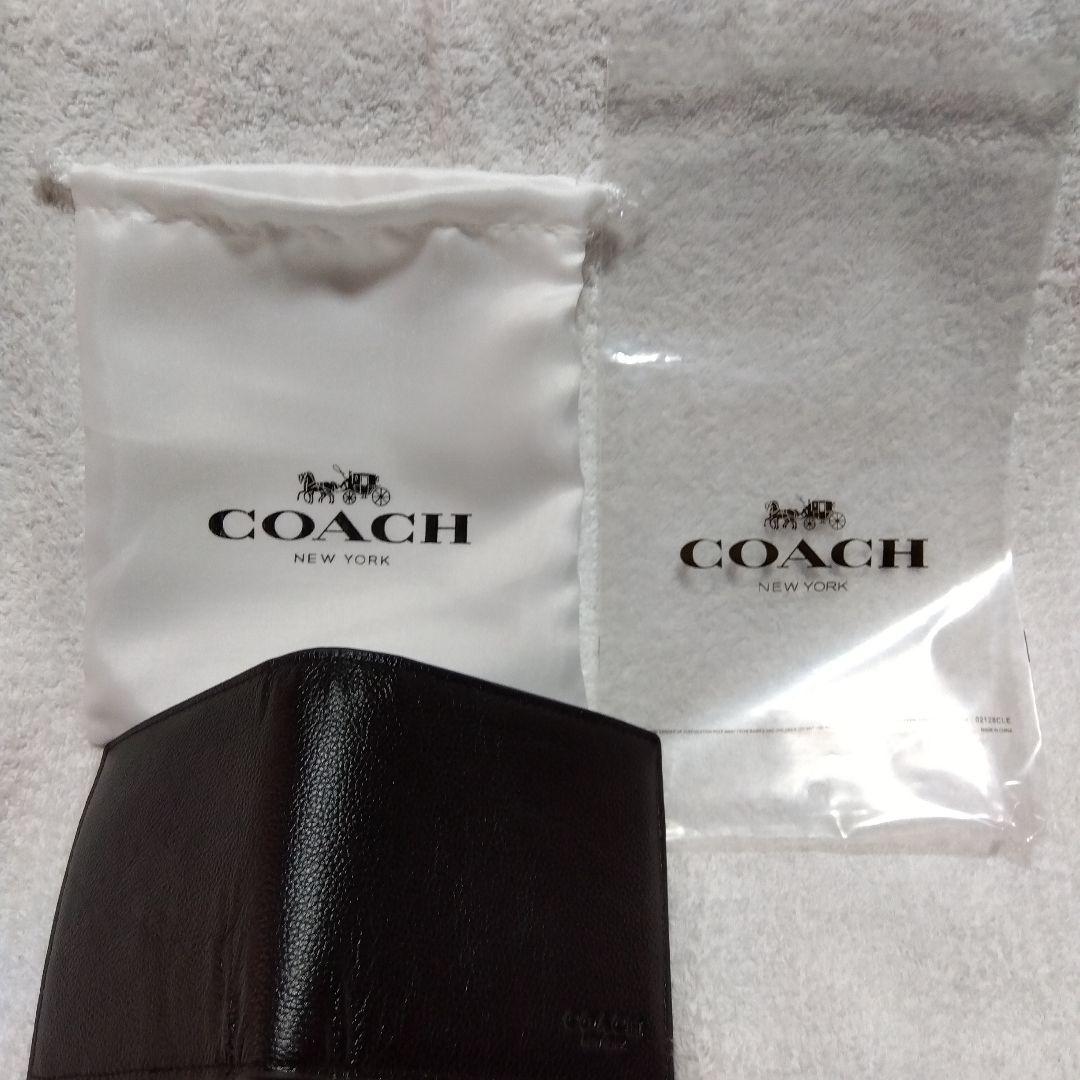 COACH ブラック 二つ折り財布 保存袋付き