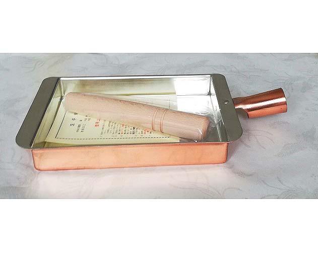銅製玉子焼器関西型12cm内径約165X120mmメッキ無板