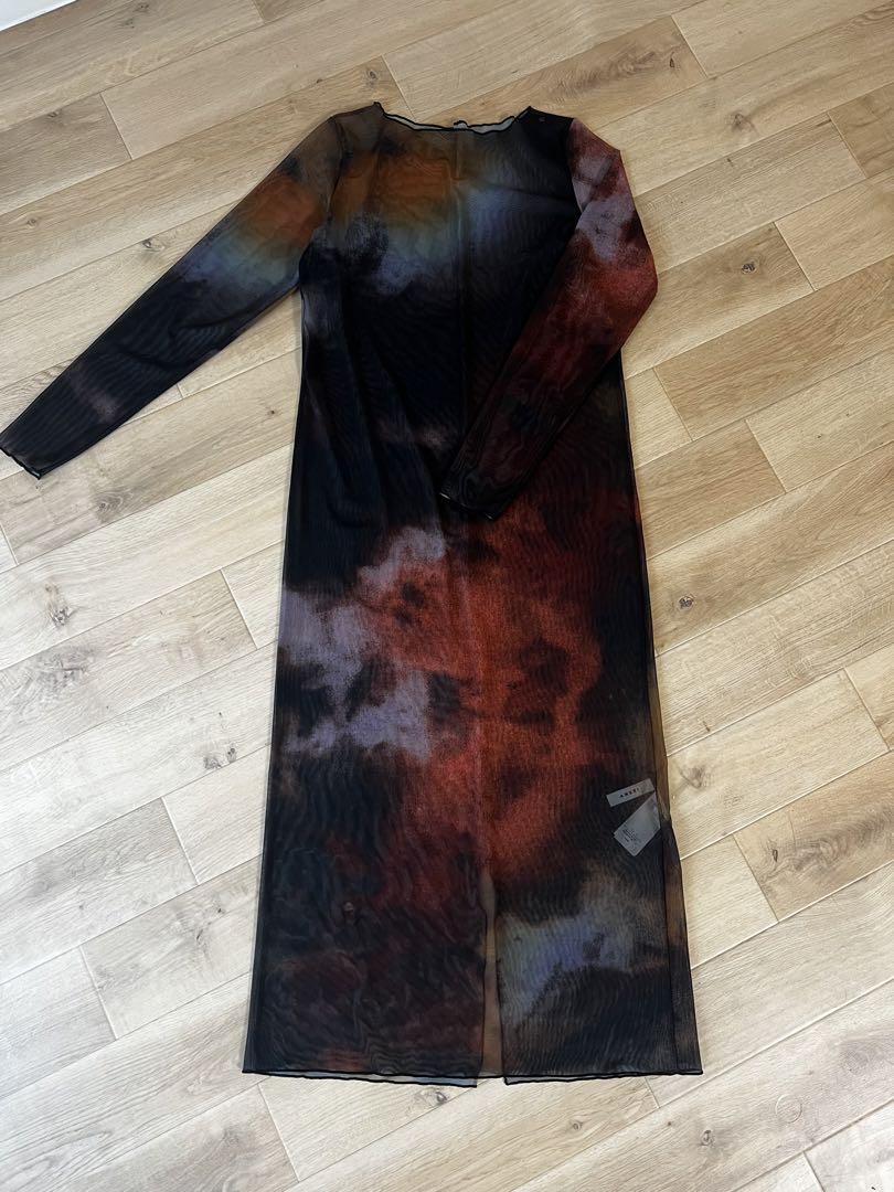ameri MIRANDA TAIDAI SHEER LONG TOP