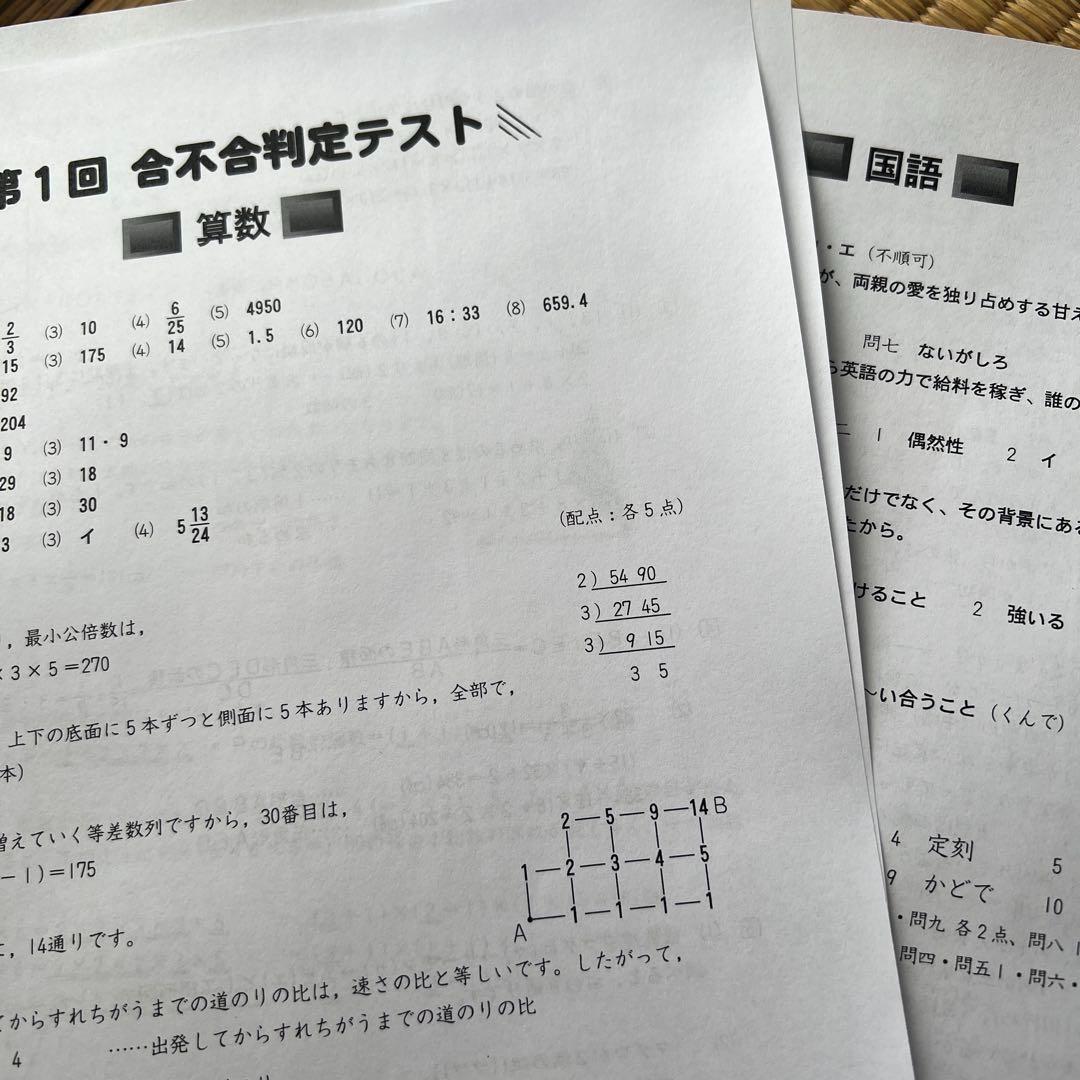 正式的 四谷大塚 合不合格判定テスト 2023年2024年 6年生 第2-6回問題と 語学・辞書・学習参考書