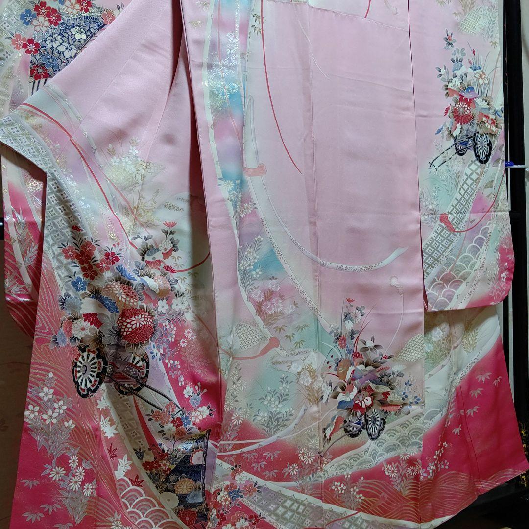 大人気人気SALE✚ 1 菊 暈し グラデーション 袷 eXYI9-m66671288227 正絹 豪華振袖 御所車 萩 NEW即納