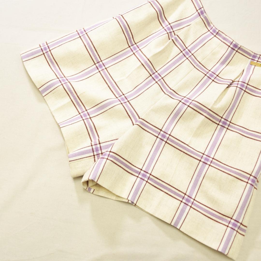 美品】 ブルーレーベルクレストブリッジ 麻混 ハーフパンツ 38