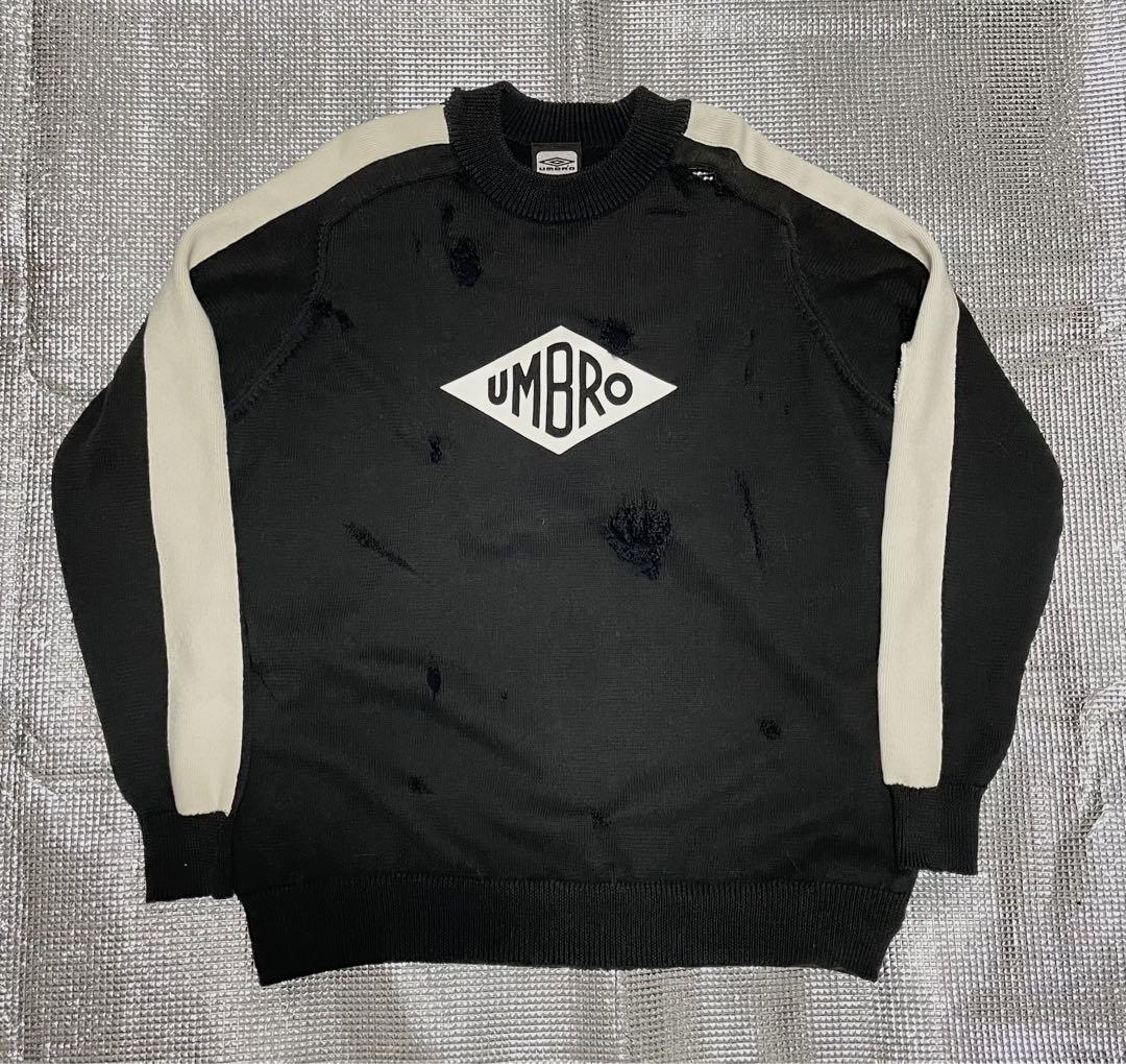 トップス UMBRO 60's logo 90's damage boro knit