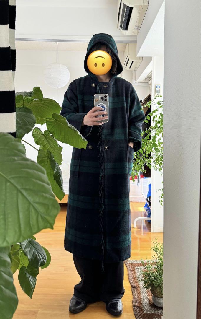 80s L.L.Bean blackwatch fringe coat USA製