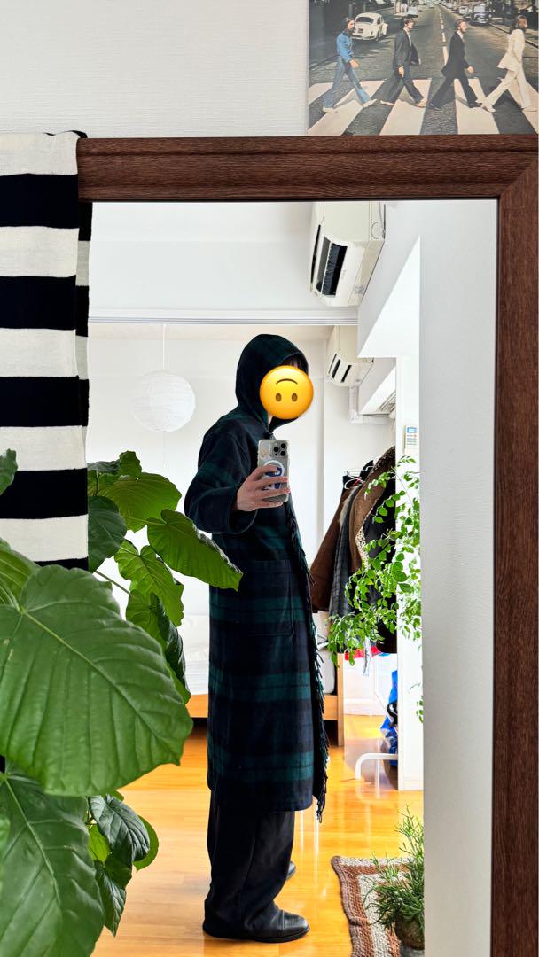 80s L.L.Bean blackwatch fringe coat USA製