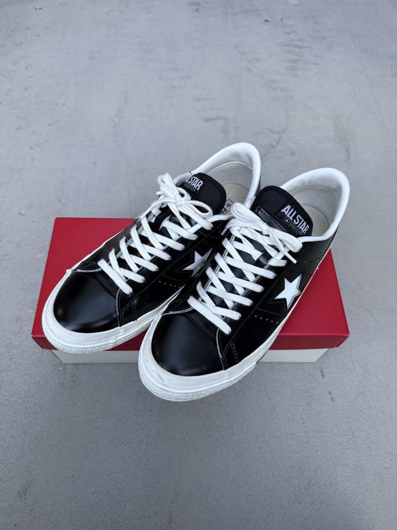 半額以下で買えるクーポン特集 Converse 27.5cm レザー ブラック ワンスター ONESTAR 靴