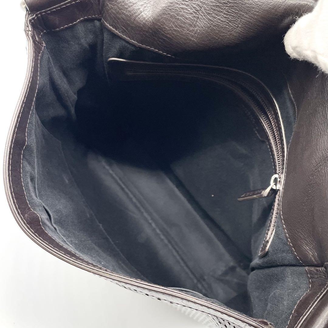 美品】BALLY メッセンジャーバッグ パンチング レザー ブラウン