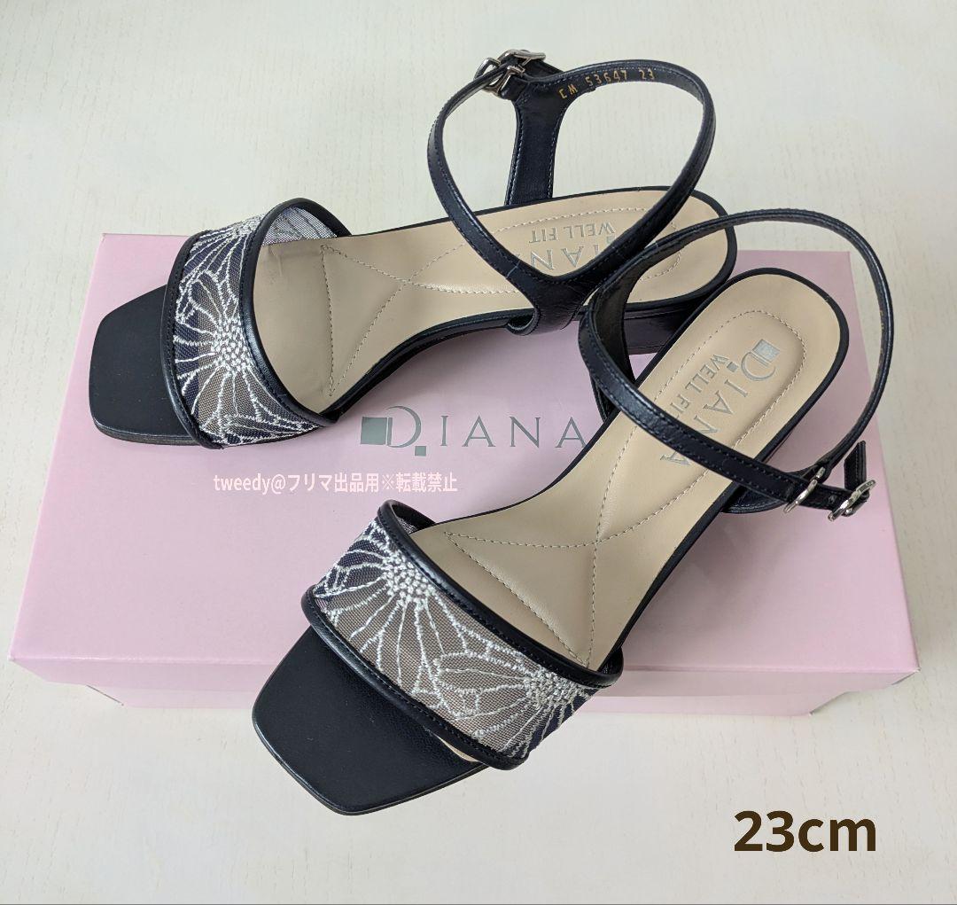 【美品】DIANA ダイアナ ローヒールサンダル 23cm