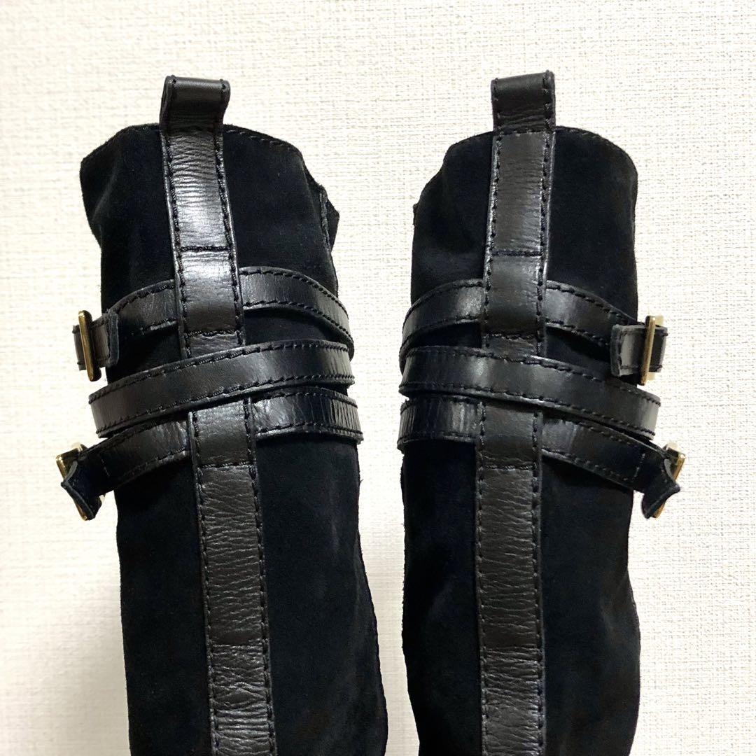 グッチ　GUCCI スエード　レザー　ロングブーツ　ベルト　グランジ　ブーツ