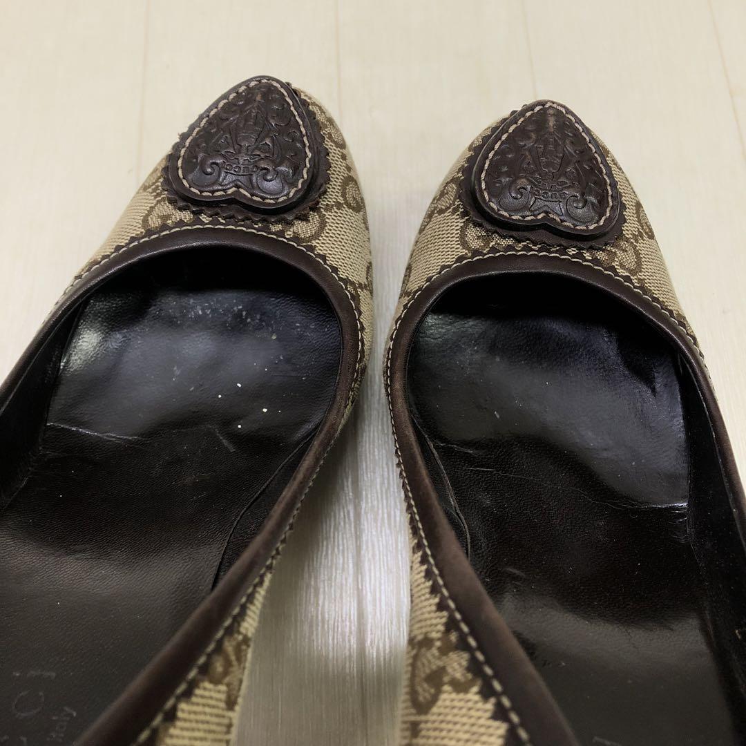花*様 GUCCI グッチ パンプス 35C 213003 GG柄 ジャガード×