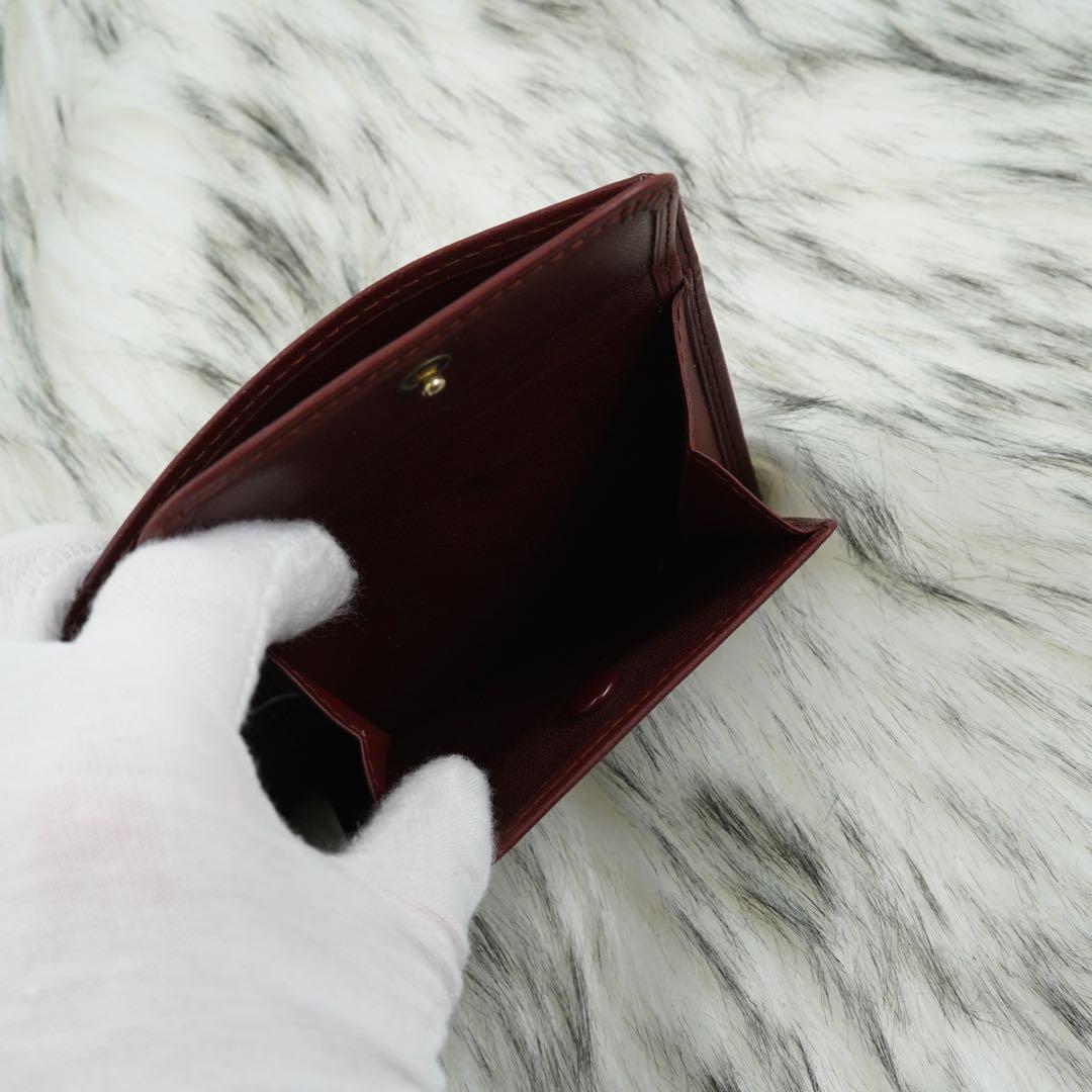 新品同様/未使用級Cartier カルティエ折り財布マストラインボルドー