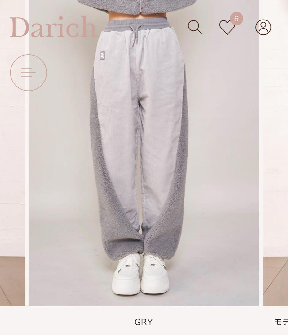 Darich ボアコンビリボンポケットロングパンツ