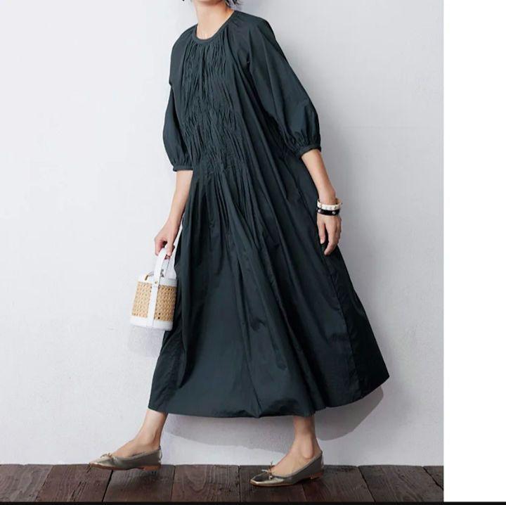 タグ付き DAMA collection インド製 ハンドタックロングワンピース