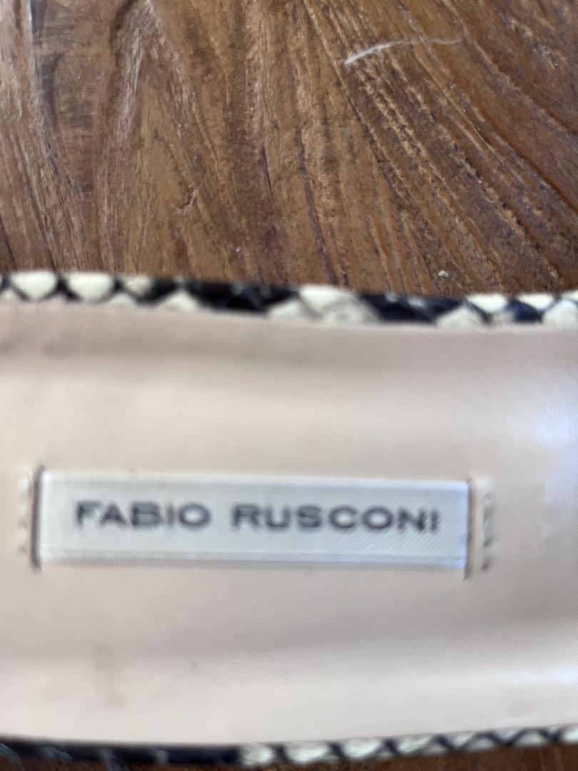 FABIO RUSCONI パイソン柄 フラットサンダル 37