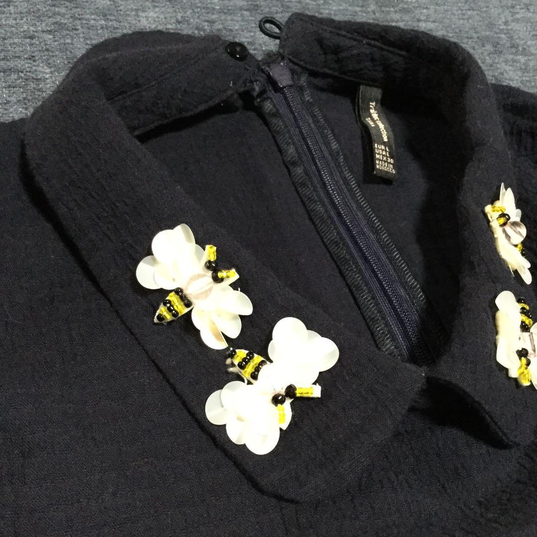 Zara ザラ 膝上 膝丈 ワンピース ネイビー ハチ ノースリーブ メルカリ