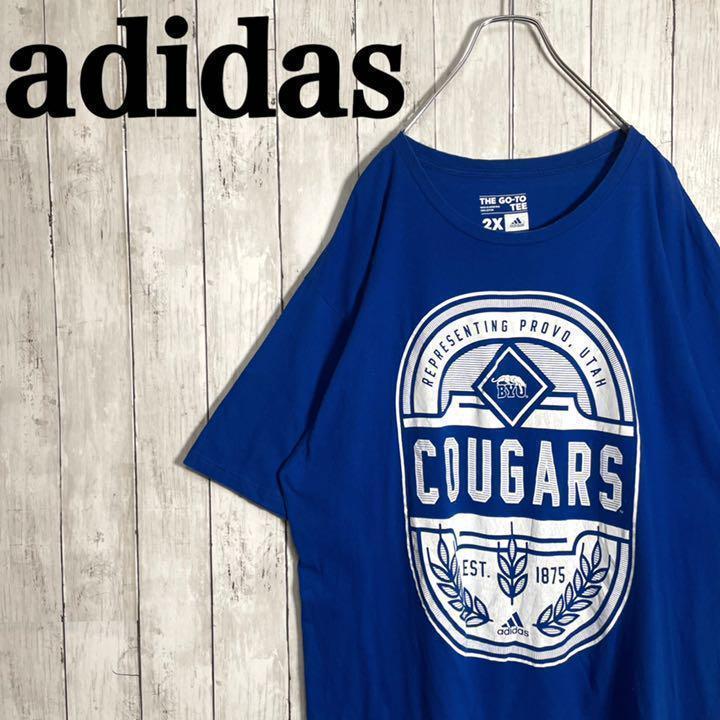 【希少デザイン】アディダス　ビックプリント　ビックロゴ　オーバーサイズ　Tシャツ