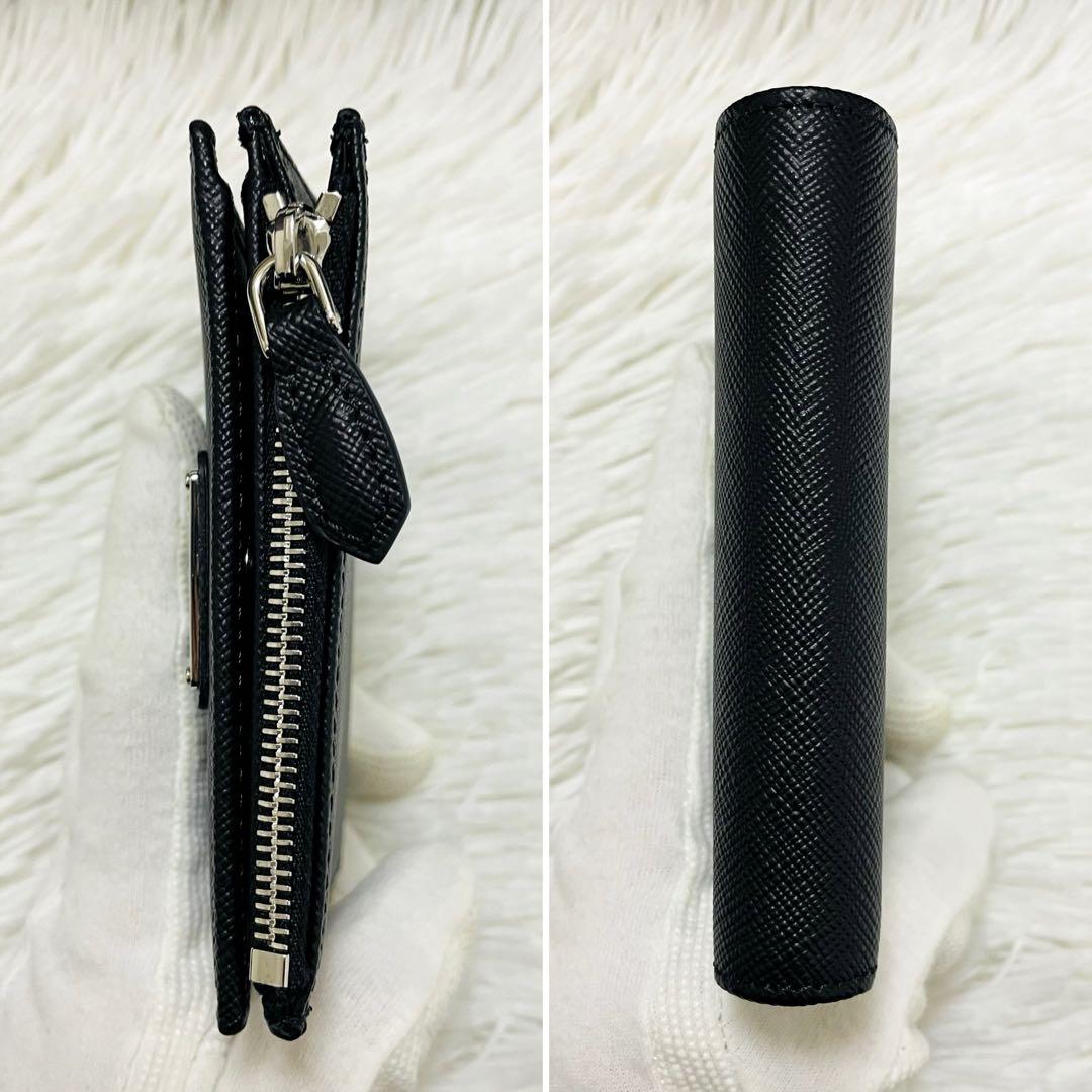 未使用級✨PRADA 二つ折り財布 サフィアーノレザー 三角ロゴ