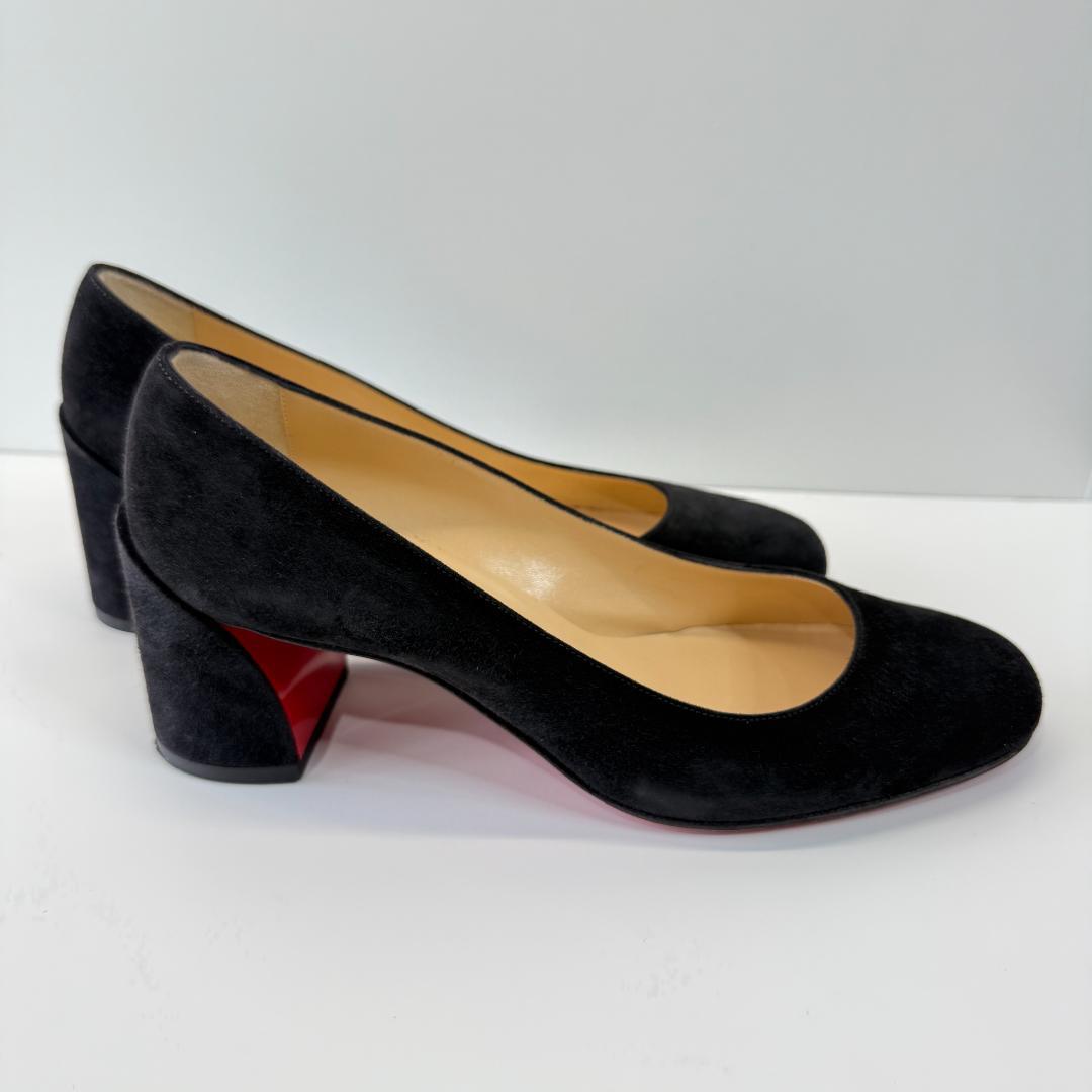 【美品】ルブタン MISS SAB 55 ベロアパンプス 定価125,400円