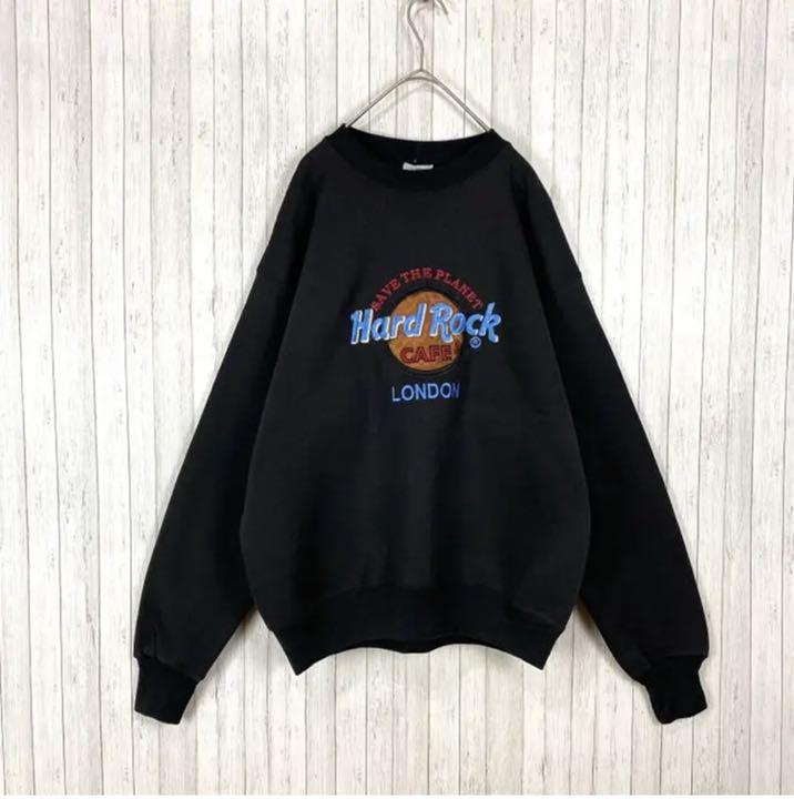 hardrockcafe ビッグシルエット　スウェット　黒　ハードロックカフェ