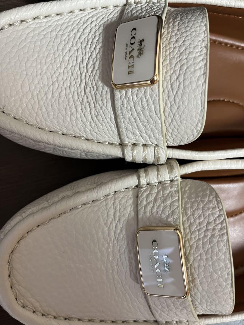 COACH ホワイトレザー ローファー