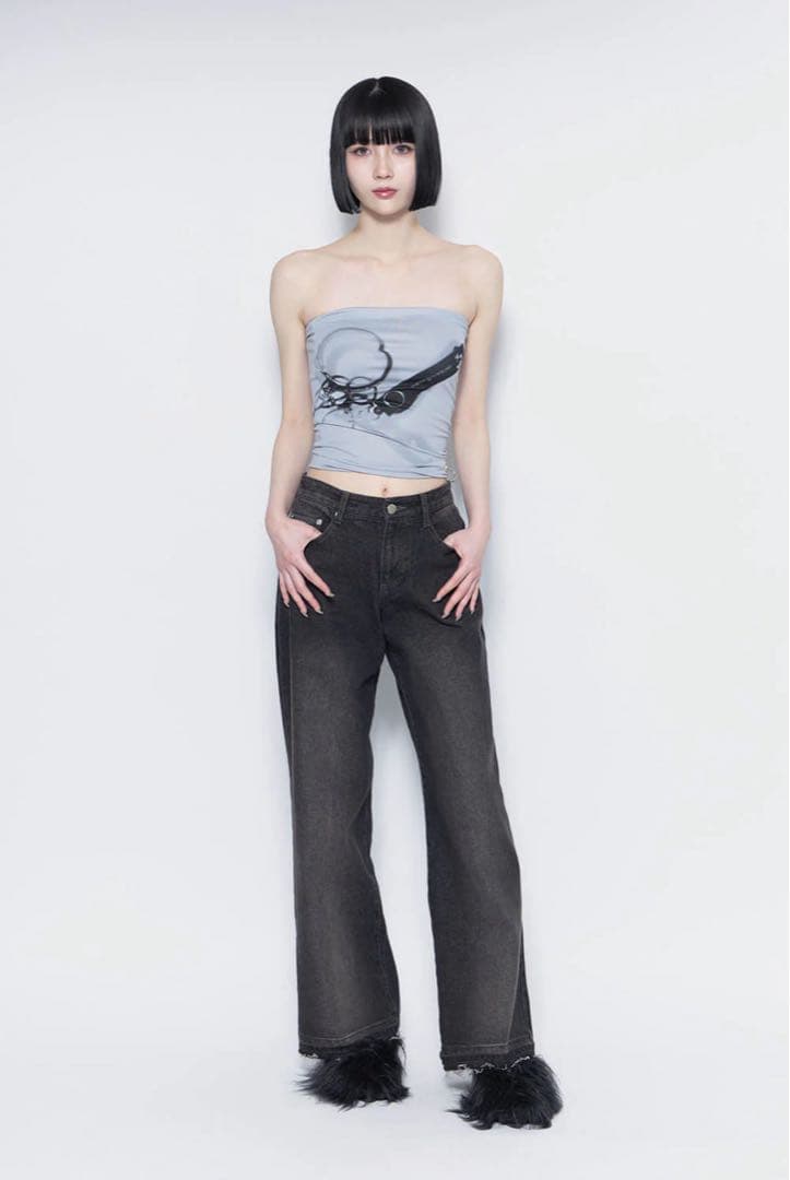 theredthread ブラック S straight denim basic theredthread ブラック S straight denim basic