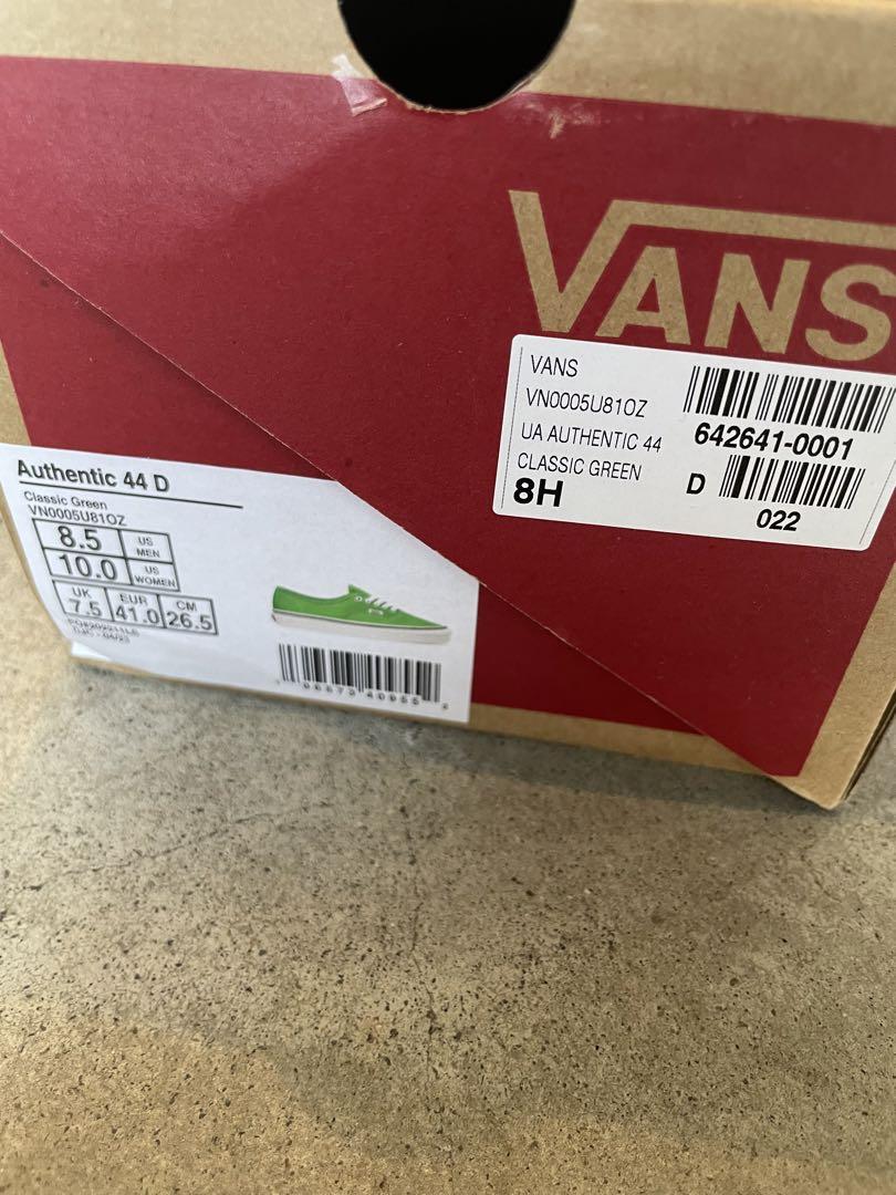 新品VANS オーセンティック 44 DX アナハイム 廃盤モデル 緑 26.5