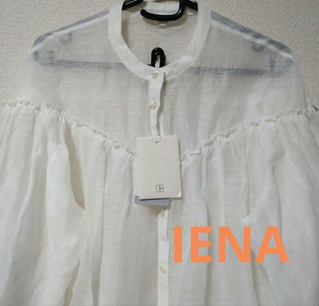 IENA　B.リネン混シアーブラウス　ホワイト