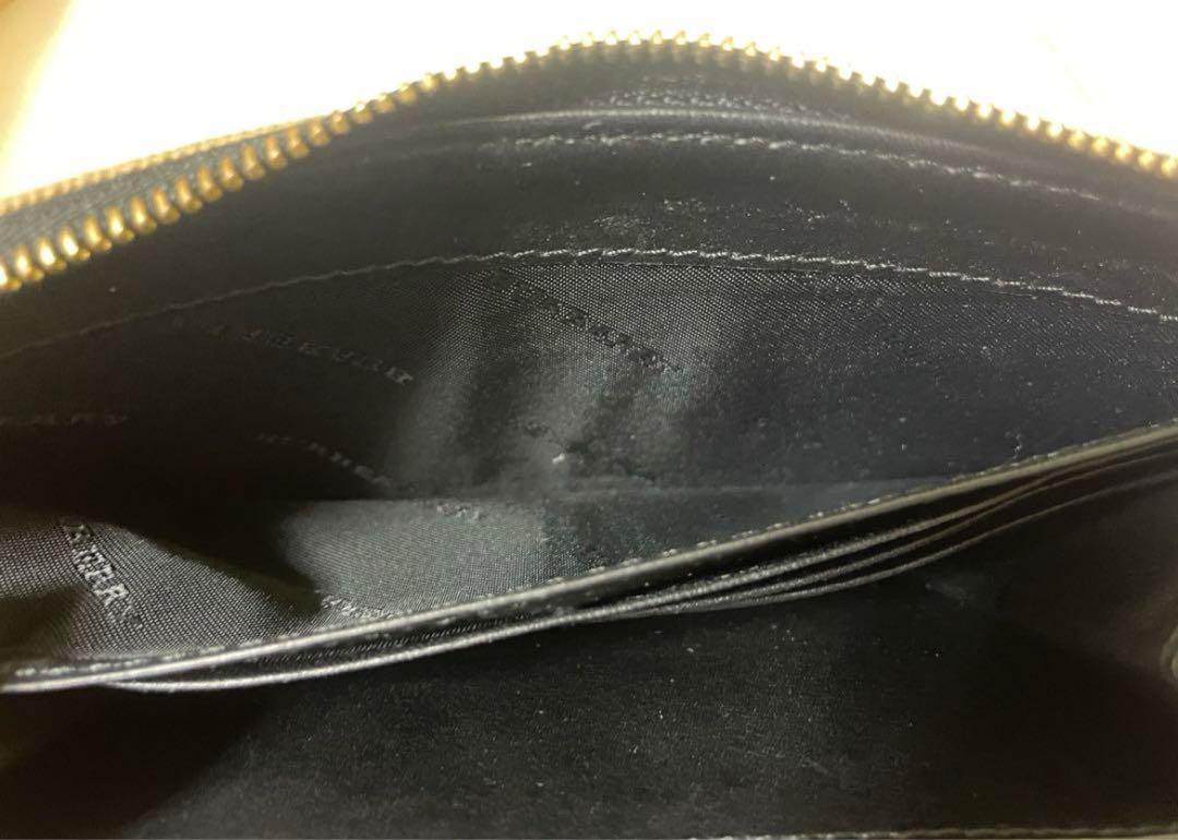 【極美品】BURBERRY バーバリー　ラウンドファスナー 黒 ノバチェック