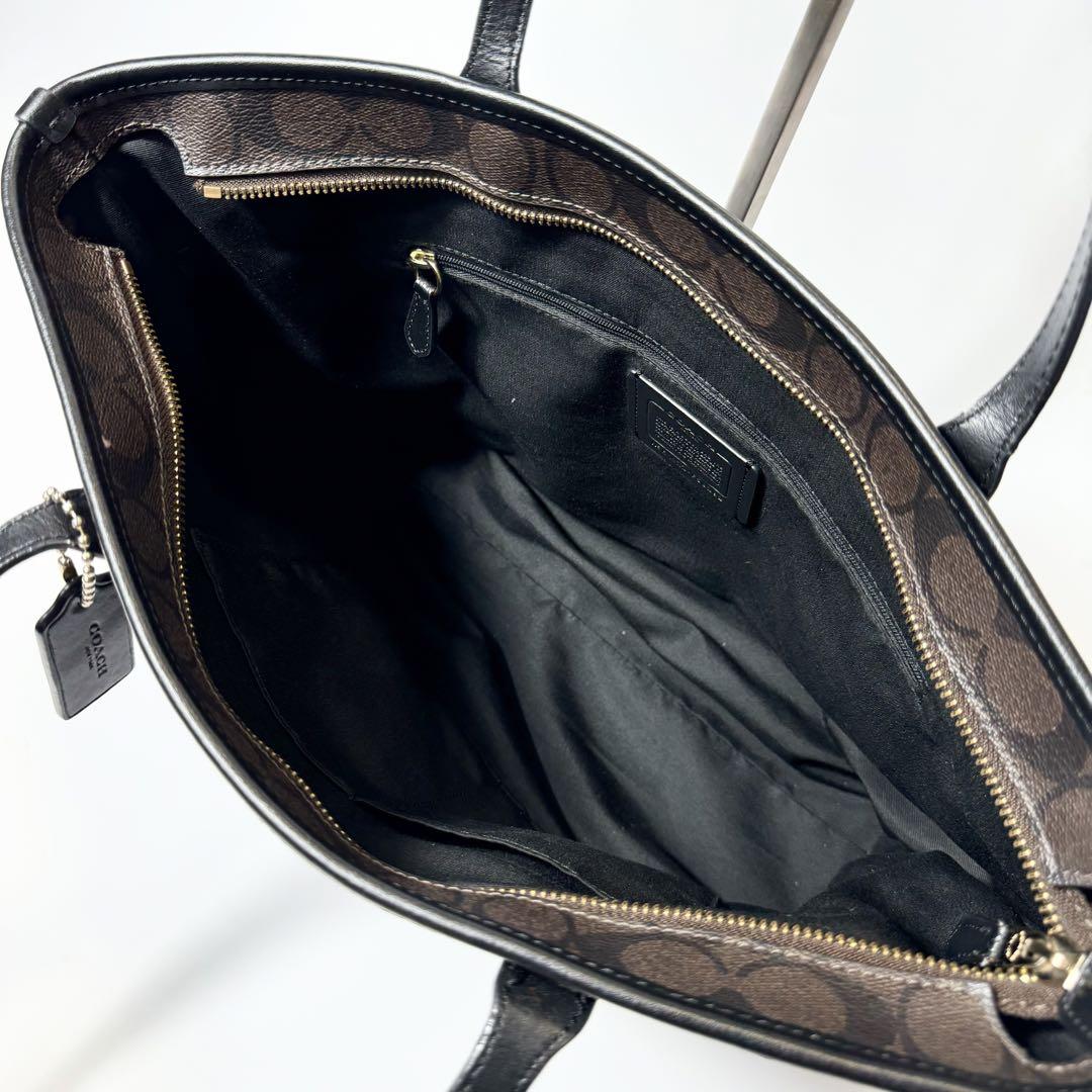 美品✨COACH コーチ トートバッグ シグネチャー PVC A4可 大容量