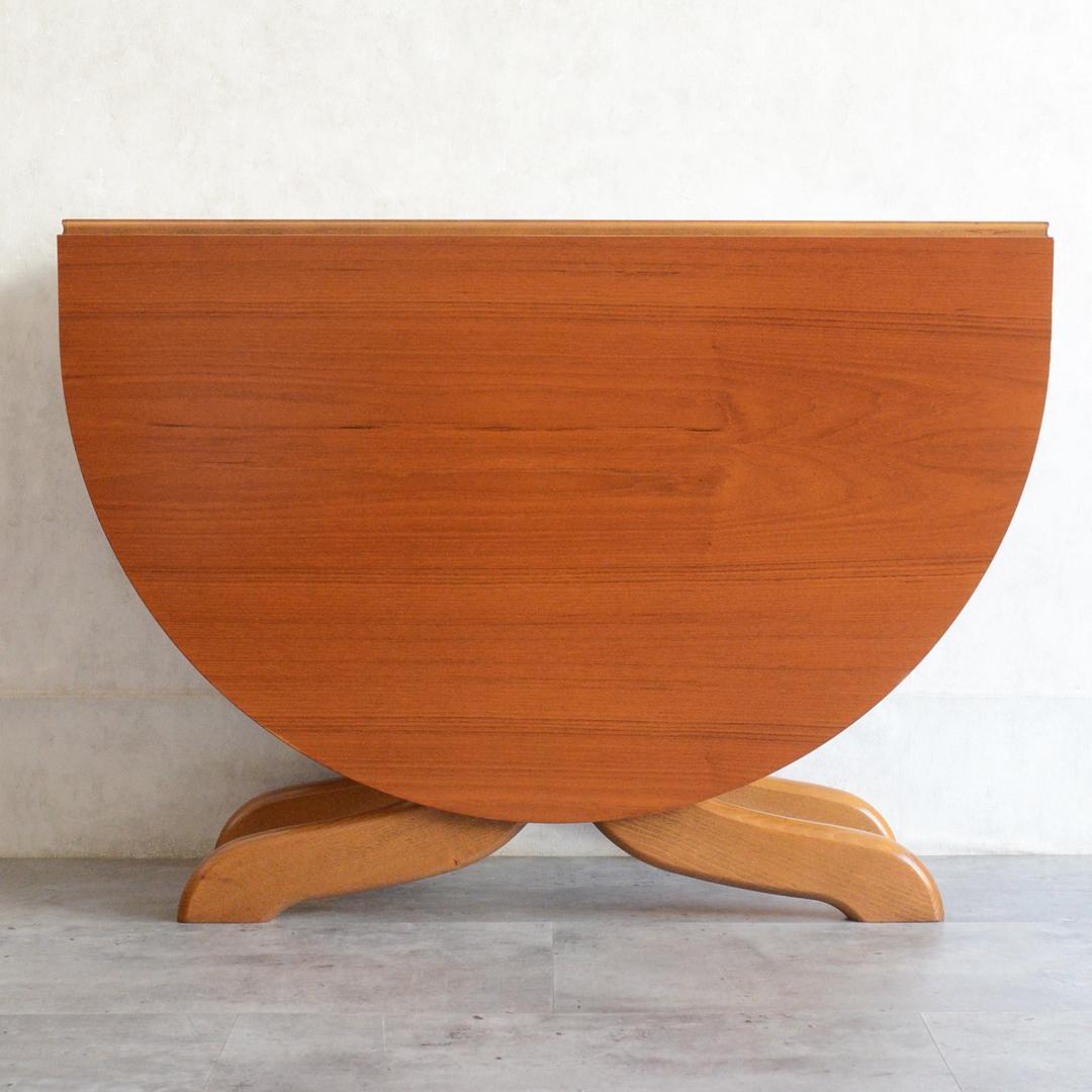 サトクリフ ヴィンテージ チーク ゲートレッグ ダイニングテーブル オーバル楕円