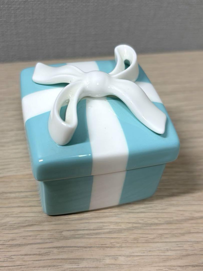 Tiffany&Co ティファニー ミニブルーボウボックス　陶器　小物入れ