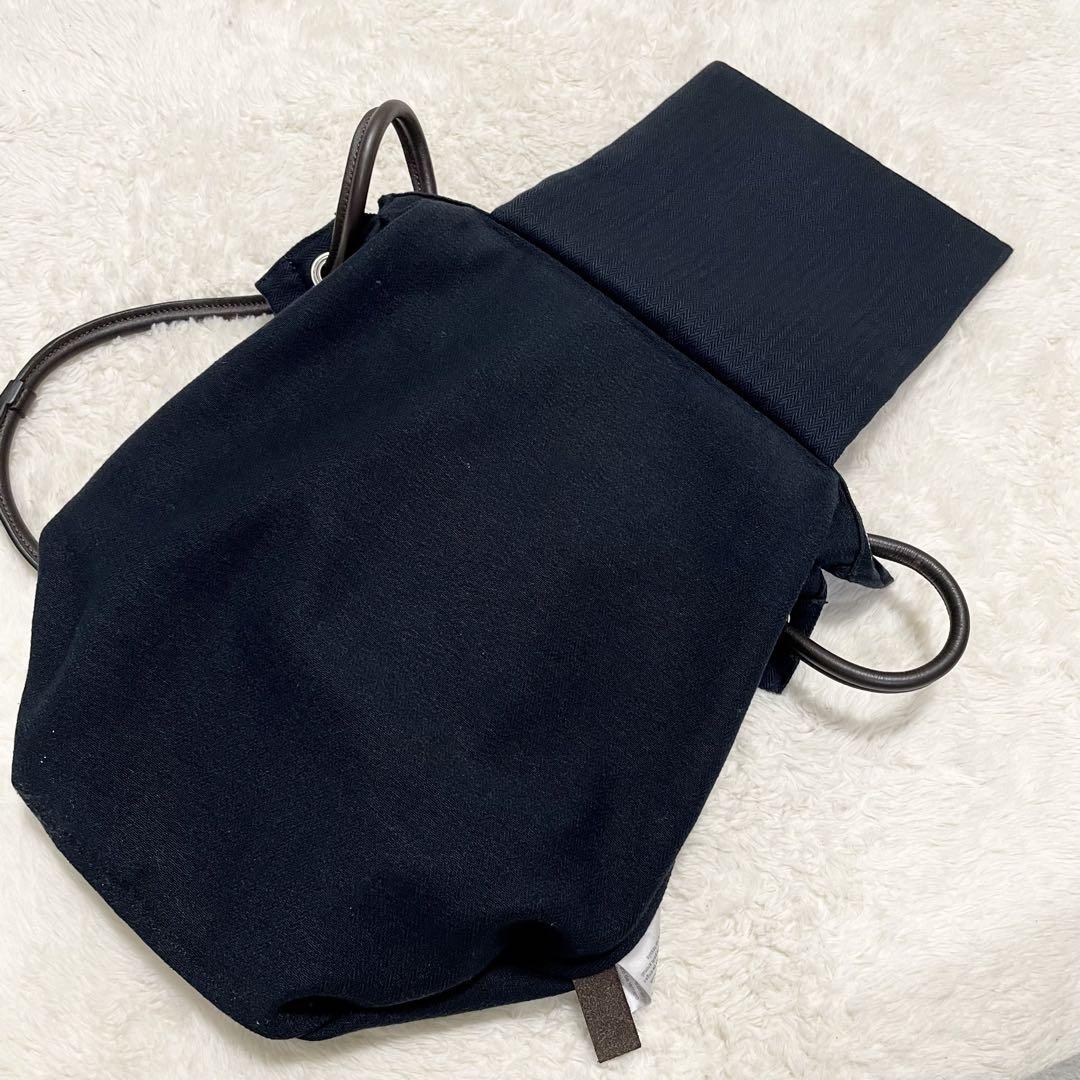 HERMES エルメス アリーヌMM トワルシェブロン Y刻印 ネイビー