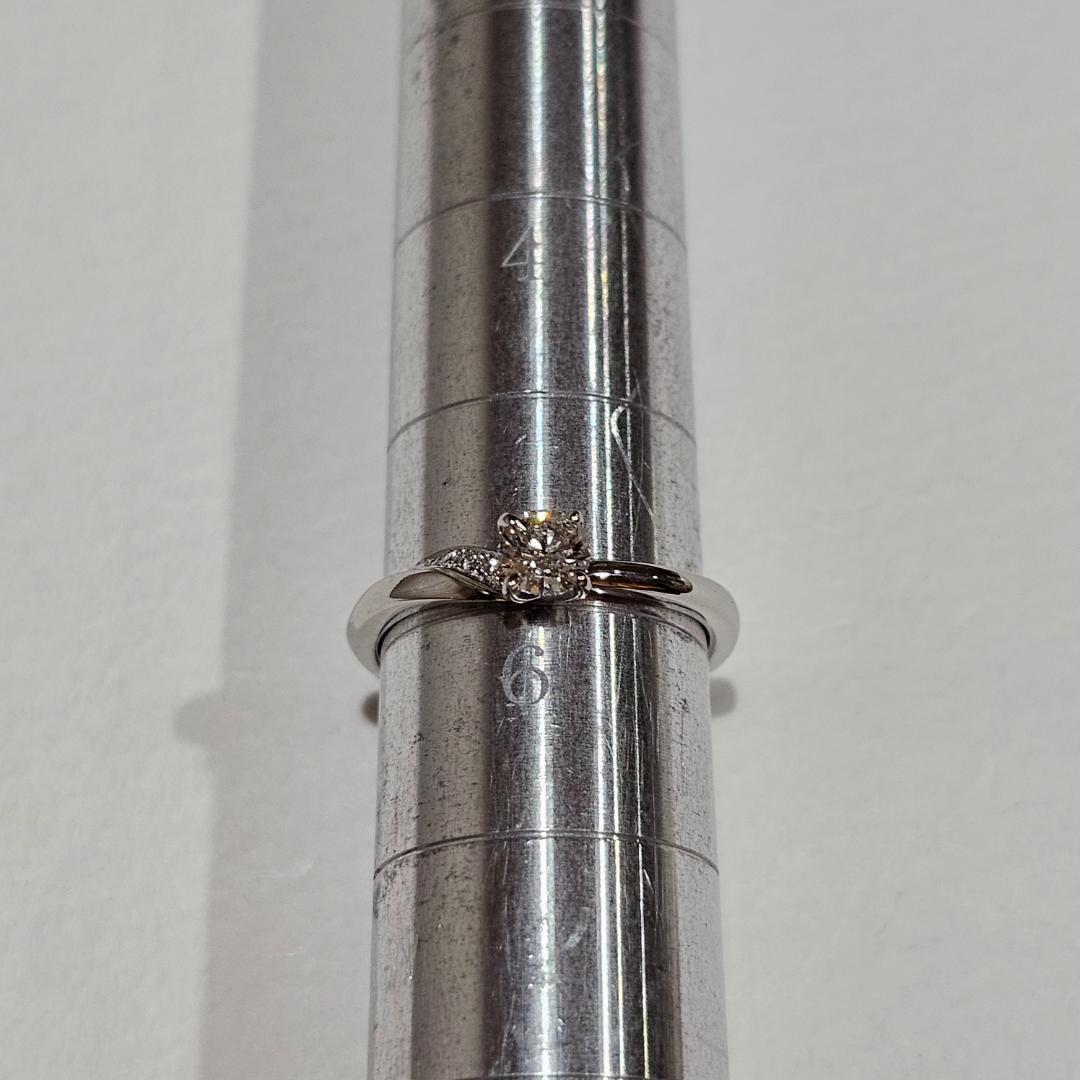 1605 俄ダイヤリングPT950プラチナ6号0.219ct