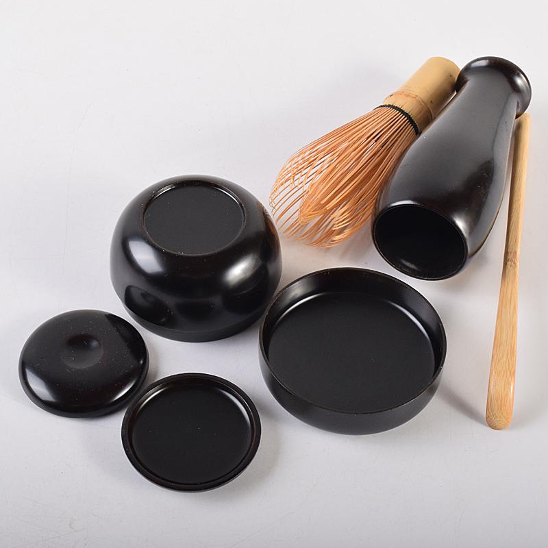 茶道具竹林蒔絵柿合留 利休茶箱棗茶碗八点一式仕覆付VR7661