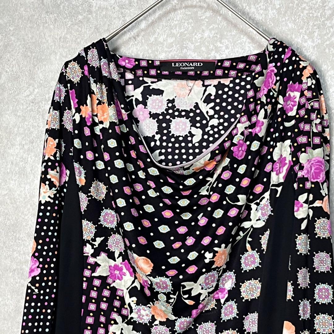 近年美品　LEONARD レオナール　カンカン　美しい花柄　ワンピース 美品】レオナール LEONARD ワンピース 花柄 カンカン - メルカリ
