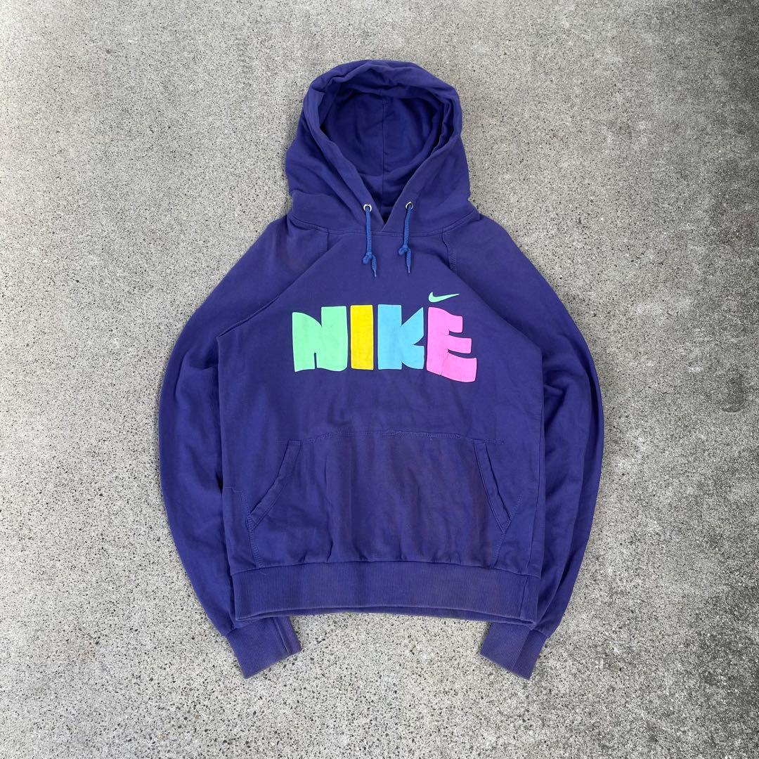 00s ゴツNIKE パーカー 紫 USA製
