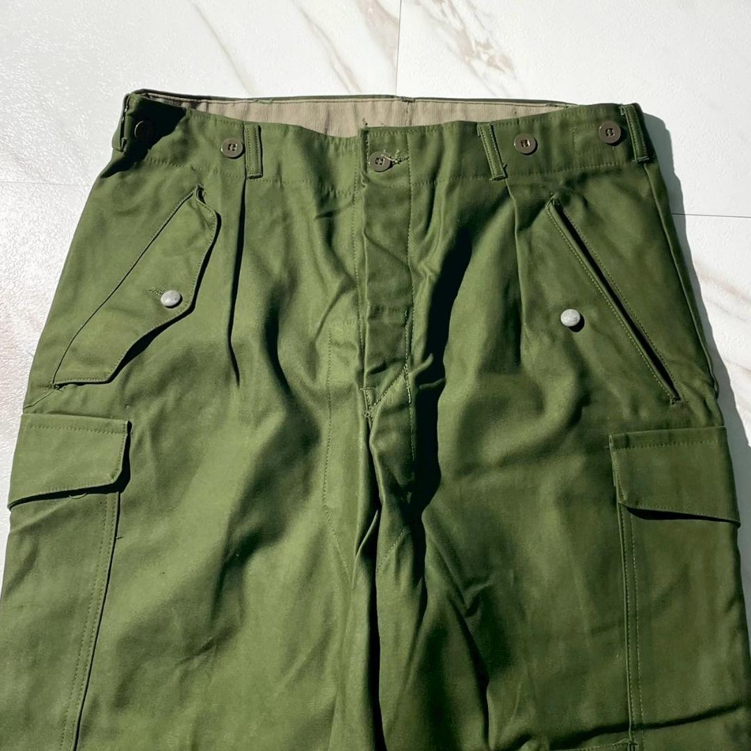 希少デッド　実物　70s　スウェーデン軍　前期　M-59　カーゴパンツ　ベルト付