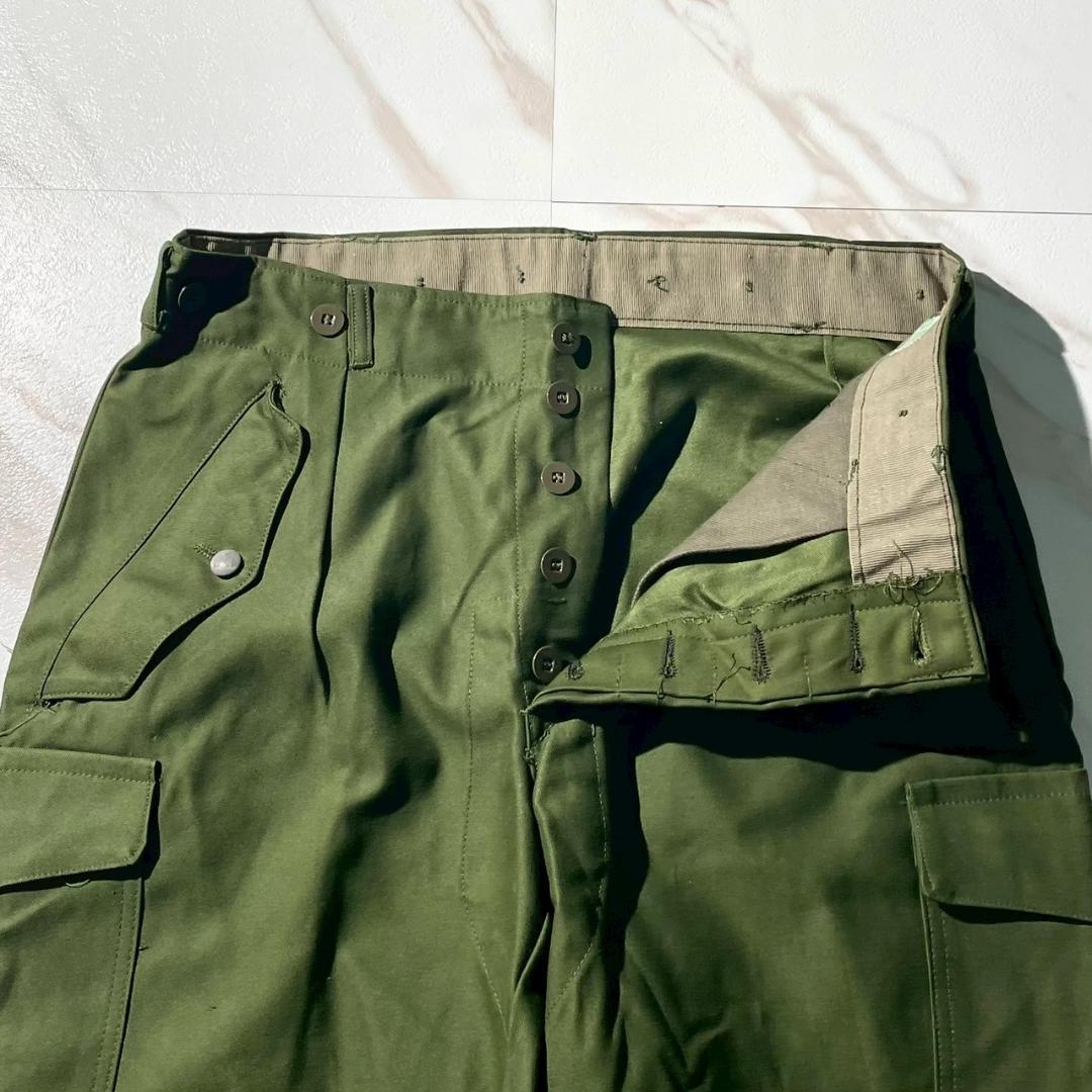 希少デッド　実物　70s　スウェーデン軍　前期　M-59　カーゴパンツ　ベルト付