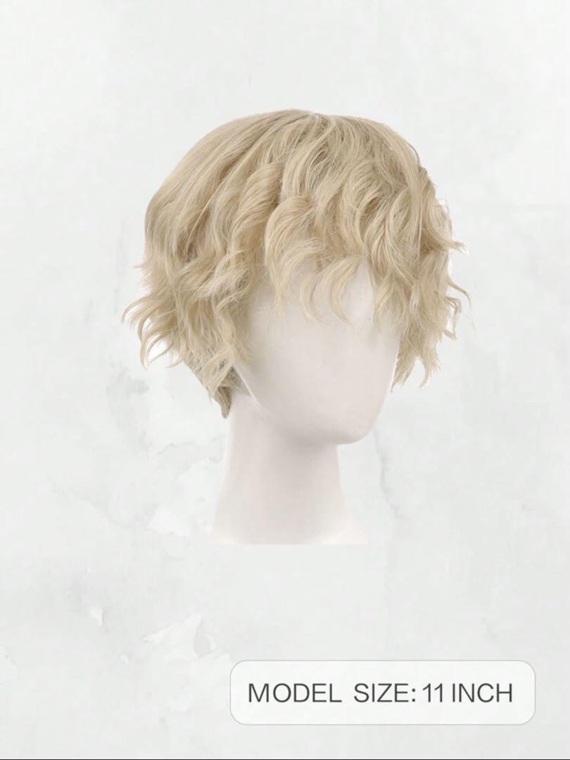 SHEIN 男性用ウィッグ 金髪 ブロンド かつら ショートヘア 10