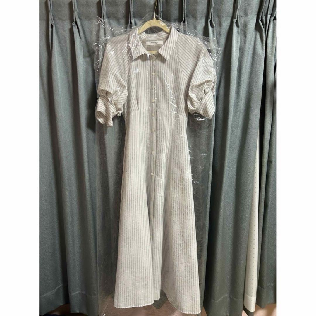 ワンピース herlipto Volume Sleeve Stripe Dress